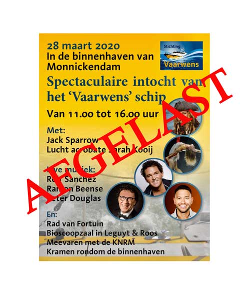 Poster intocht AFGELAST